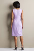 Load image into Gallery viewer, Purple Bodycon Ruched Midi Work Dress with Slit