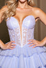 Load image into Gallery viewer, Lavender A Line Corset Strapless Short Tulle Homecoming Dress