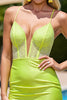 Load image into Gallery viewer, Sparkly Light Yellow Bodycon Beaded Short Satin Homecoming Dress