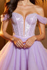 Load image into Gallery viewer, Lilac Sparkly Corset A Line Tulle Short Homecoming Dress