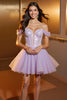 Load image into Gallery viewer, Lilac Sparkly Corset A Line Tulle Short Homecoming Dress
