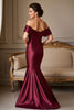 Load image into Gallery viewer, Burgundy Mermaid Satin Long Mother of the Bride Dress