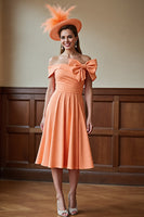 Load image into Gallery viewer, Sunset Satin A Line Midi Mother of the Bride Dress with Bow