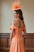 Load image into Gallery viewer, Sunset Satin A Line Midi Mother of the Bride Dress with Bow