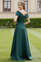 Load image into Gallery viewer, Pine A Line Satin Long Mother of the Bride Dress with Pockets