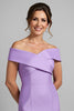 Load image into Gallery viewer, Lilac Satin Mermaid Long Mother of the Bride Dress with Slit