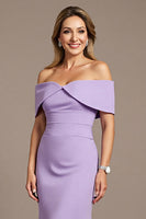Load image into Gallery viewer, Lilac Satin Mermaid Long Mother of the Bride Dress