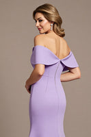 Load image into Gallery viewer, Lilac Satin Mermaid Long Mother of the Bride Dress