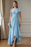 Load image into Gallery viewer, Sky Blue A Line Chiffon Long Mother of the Bride Dress with Lace