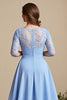 Load image into Gallery viewer, Sky Blue Chiffon A Line Long Mother of the Bride Dress with Lace