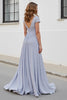 Load image into Gallery viewer, Silver Chiffon A Line Long Mother of the Bride Dress with Appliques