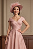 Load image into Gallery viewer, Dusty Rose Satin A Line Midi Mother of the Bride Dress