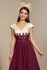 Load image into Gallery viewer, Burgundy Satin A Line Long Mother of the Bride Dress with Appliques
