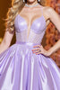 Load image into Gallery viewer, Sparkly Lilac A Line Satin Short Corset Homecoming Dress