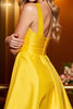 Load image into Gallery viewer, Yellow Satin A Line One Shoulder Short Homecoming Dress with 3D Flowers