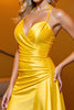 Load image into Gallery viewer, Yellow Bodycon Satin Spaghetti Straps Short Homecoming Dress