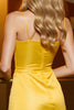 Load image into Gallery viewer, Yellow Satin A Line Short Homecoming Dress with Bow