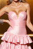 Load image into Gallery viewer, Blush Satin A Line Sweetheart Tiered Short Homecoming Dress