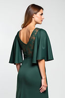 Load image into Gallery viewer, Sparkly Pine Satin Midi Mother of the Bride Dress with Sleeves