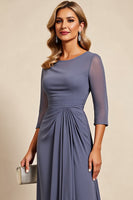 Load image into Gallery viewer, Twilight Chiffon Sheath Mother of the Bride Dress with 3/4 Sleeves