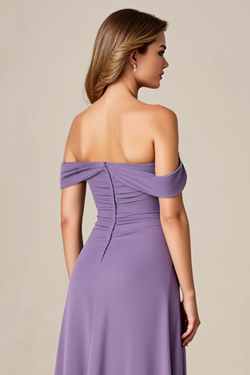 Load image into Gallery viewer, Tahiti Chiffon A Line Long Mother of the Bride Dress with Ruffles