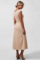 Load image into Gallery viewer, Champagne A Line Long Mother of the Bride Dress with Ruffles