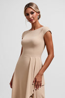 Load image into Gallery viewer, Champagne A Line Long Mother of the Bride Dress with Ruffles