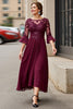 Load image into Gallery viewer, Cabernet A Line Chiffon Boat Neck Long Mother of the Bride Dress