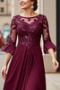 Load image into Gallery viewer, Cabernet A Line Chiffon Boat Neck Long Mother of the Bride Dress