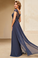 Load image into Gallery viewer, Sparkly Twilight A Line Chiffon Long Mother of the Bride Dress with Appliques