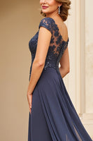 Load image into Gallery viewer, Sparkly Twilight A Line Chiffon Long Mother of the Bride Dress with Appliques