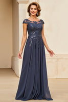 Load image into Gallery viewer, Sparkly Twilight A Line Chiffon Long Mother of the Bride Dress with Appliques
