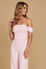 Load image into Gallery viewer, Simple Candy Pink Off the Shoulder Bridesmaid Jumpsuit