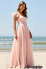 Load image into Gallery viewer, Blush Sweetheart A Line Long Bridesmaid Dress with Slit