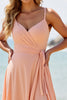 Load image into Gallery viewer, Sunset Chiffon Spaghetti Straps Long Bridesmaid Dress with Slit