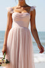 Load image into Gallery viewer, Candy Pink A Line Pleated Long Bridesmaid Dress with Slit