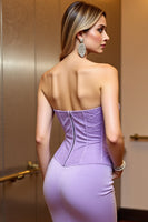 Load image into Gallery viewer, Lilac Satin Bodycon Corset Sweetheart Short Homecoming Dress