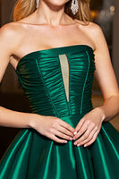 Load image into Gallery viewer, Pine A Line Strapless Satin Keyhole Short Homecoming Dress