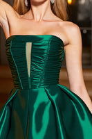 Load image into Gallery viewer, Pine A Line Strapless Satin Keyhole Short Homecoming Dress
