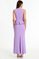 Load image into Gallery viewer, Lilac Sheath Long Formal Dress with Ruffles