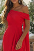 Load image into Gallery viewer, Black Chiffon Sheath Off the Shoulder Long Formal Dress