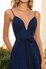 Load image into Gallery viewer, Navy Chiffon Short A Line Cocktail Dress