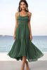 Load image into Gallery viewer, Eucalyptus Chiffon Halter A Line Boho Maxi Dress with Ruffles