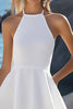 Load image into Gallery viewer, Blue Halter Floral A Line Short Boho Dress