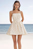 Load image into Gallery viewer, Ivory Polka Dots Spaghetti Straps Short A Line Boho Dress