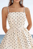 Load image into Gallery viewer, Ivory Polka Dots Spaghetti Straps Short A Line Boho Dress