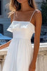 Load image into Gallery viewer, White A Line Spaghetti Straps Long Boho Maxi Dress with Ruffles