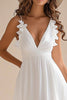 Load image into Gallery viewer, White Chiffon A Line High Low Graduation Dress with Ruffles