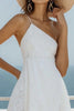 Load image into Gallery viewer, White Lace One Shoulder Asymmetrical Short Graduation Dress