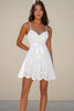 Load image into Gallery viewer, White A Line Lace Short Graduation Dress with Sash